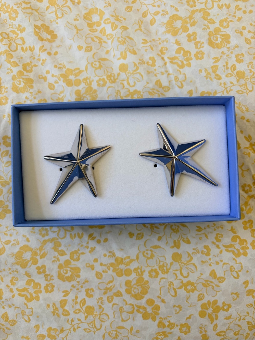 Mugler Polished Silver Star Earrings